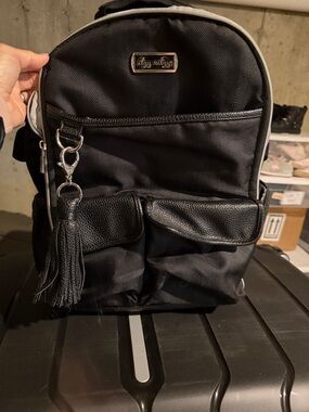 Itzy Ritzy Black Mini Backpack with Tassel Accent